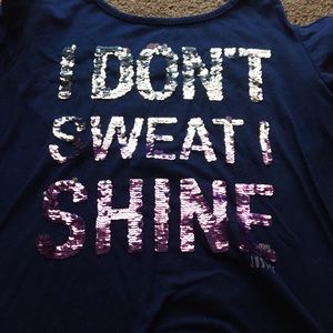 Justice sequined cold-shoulder Top